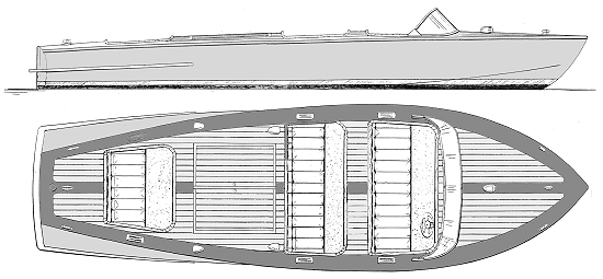 Monte Carlo triple cockpit mahogany runabout