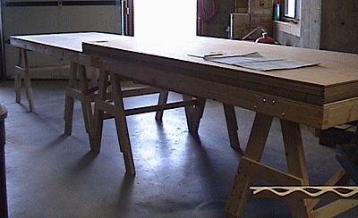Tables ready for Console Skiff construction