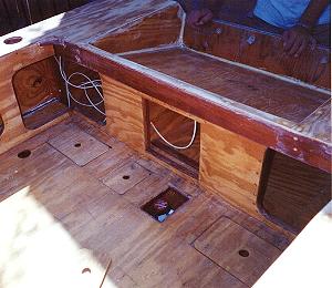 Bilge pump and battery compartment