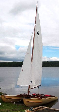La Chatte catamaran in the water